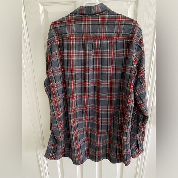 LL Bean Men's Scotch Plaid Flannel Shirt, Traditional Fit size X-LARGE tall - Picture 6 of 10